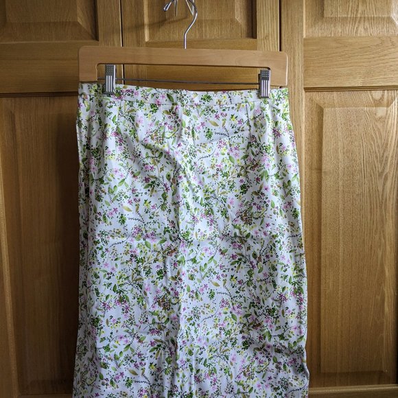 BCBGMaxAzria white floral cotton skirt size 6 - Picture 1 of 4